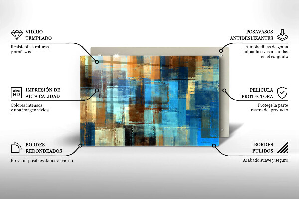 Chopping board glass Painted background
