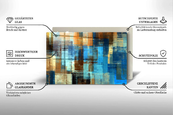 Chopping board glass Painted background