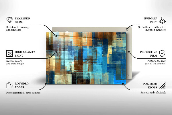 Chopping board glass Painted background