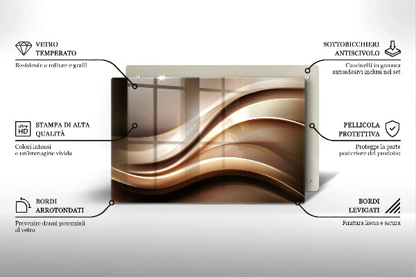 Chopping board glass Abstraction mild lines