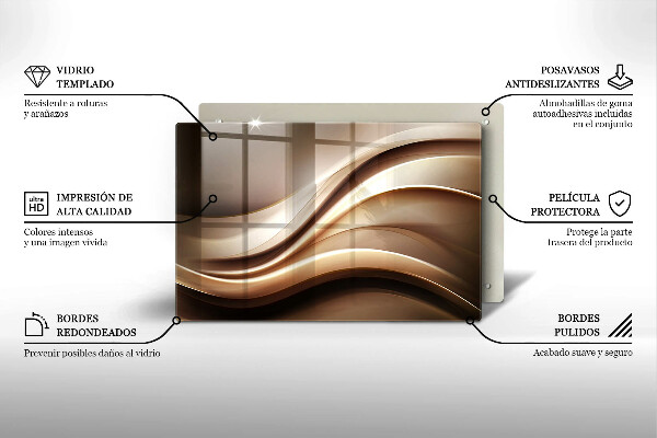 Chopping board glass Abstraction mild lines