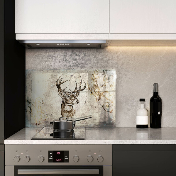 Chopping board glass Illustration deer animal