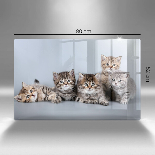 Chopping board glass Sweet small cats
