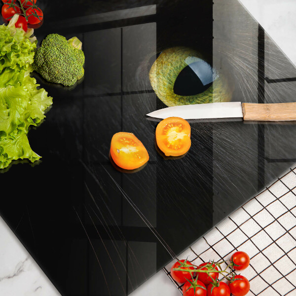 Glass cutting board Animal cat eyes