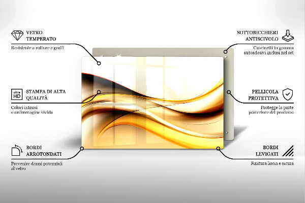 Chopping board glass Abstraction smoke lines