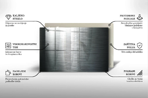 Chopping board glass Metal texture
