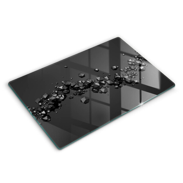 Glass cutting board 3D shapes abstraction