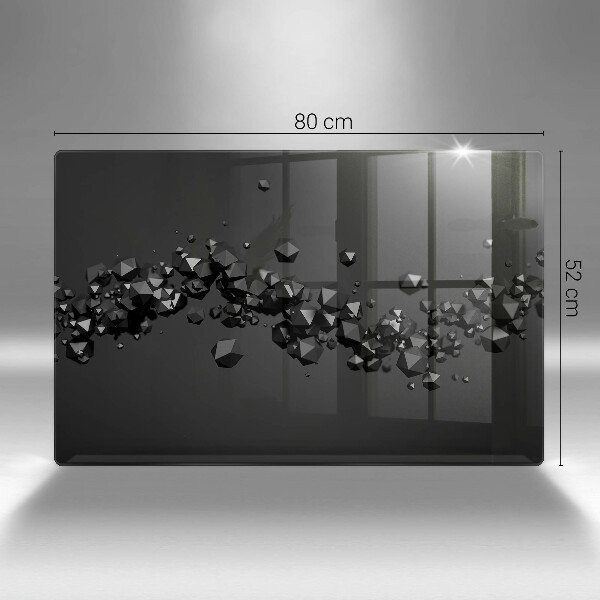 Glass cutting board 3D shapes abstraction