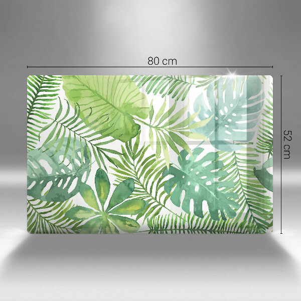 Chopping board glass Boho watercolors leaves