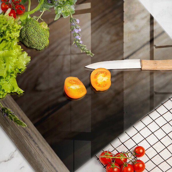 Chopping board glass Herbs plants and wood