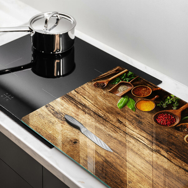 Chopping board glass Wooden spices