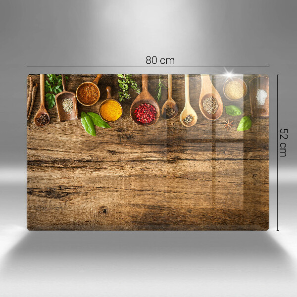Chopping board glass Wooden spices