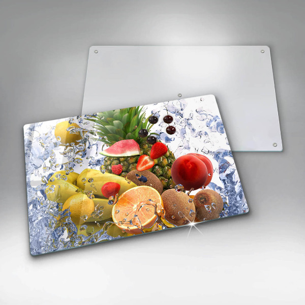 Chopping board glass Juicy fruit and water