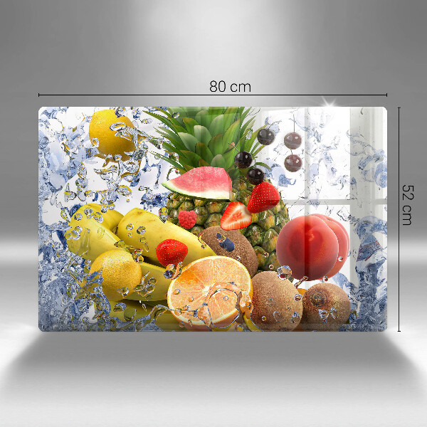 Chopping board glass Juicy fruit and water