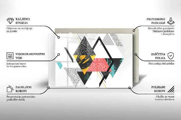 Chopping board glass Abstraction of the triangle