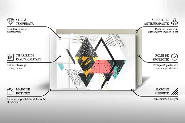 Chopping board glass Abstraction of the triangle