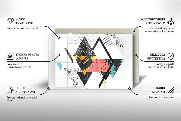 Chopping board glass Abstraction of the triangle