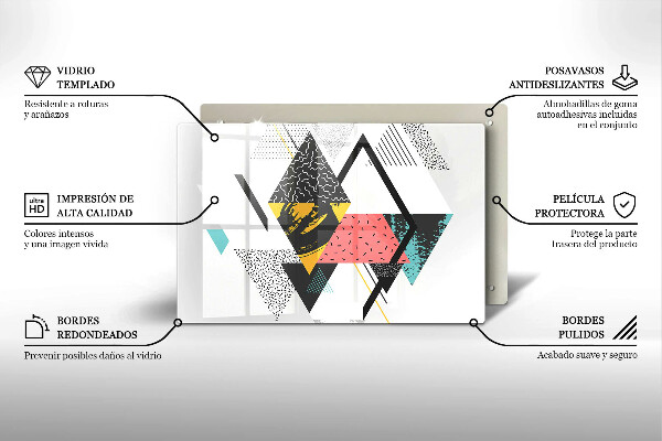 Chopping board glass Abstraction of the triangle