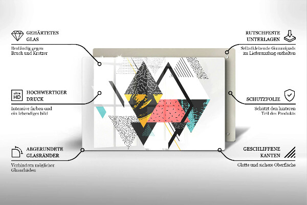 Chopping board glass Abstraction of the triangle