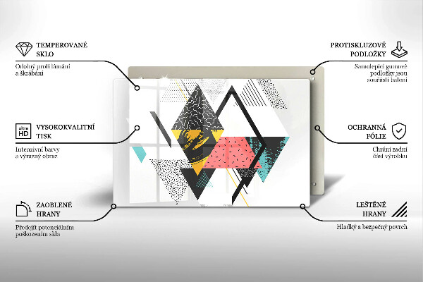 Chopping board glass Abstraction of the triangle