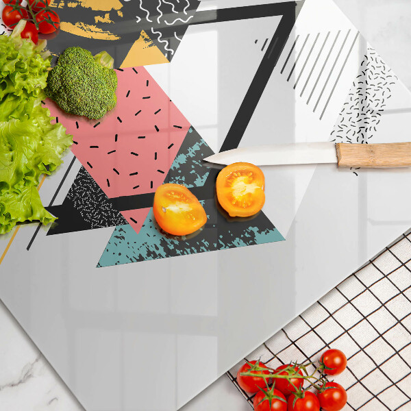 Chopping board glass Abstraction of the triangle