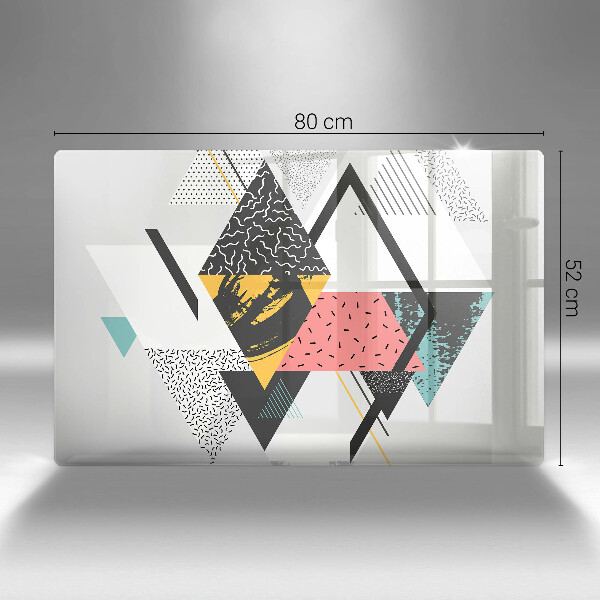 Chopping board glass Abstraction of the triangle