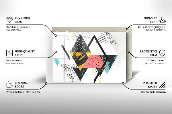 Chopping board glass Abstraction of the triangle