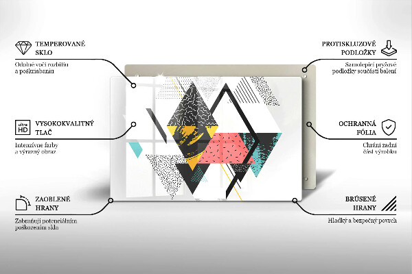 Chopping board glass Abstraction of the triangle