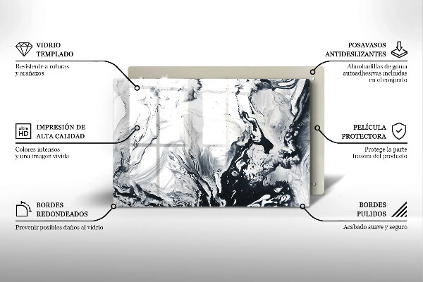 Chopping board glass Ink abstraction