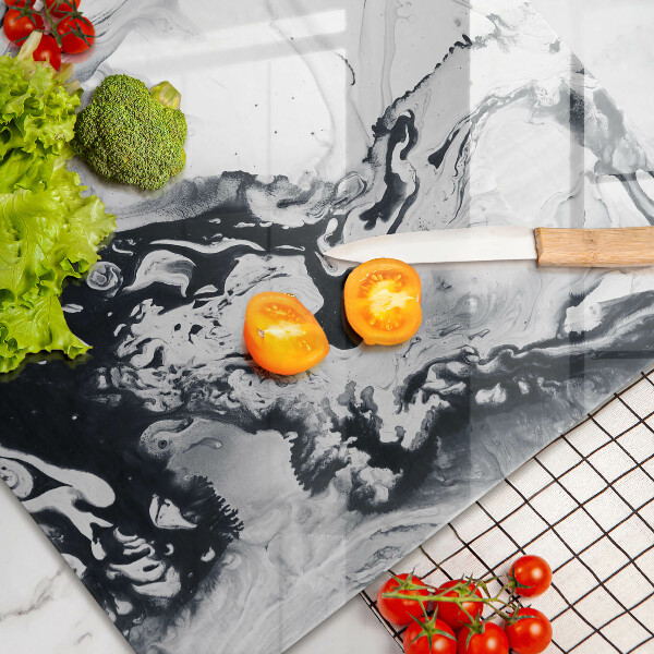 Chopping board glass Ink abstraction