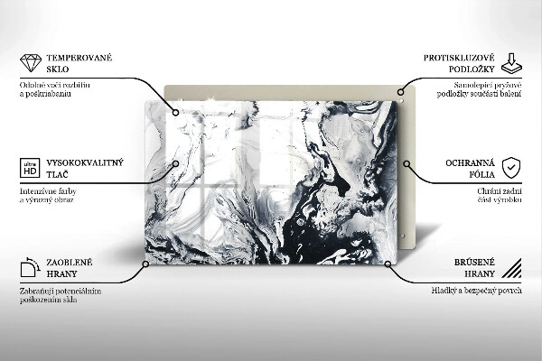 Chopping board glass Ink abstraction