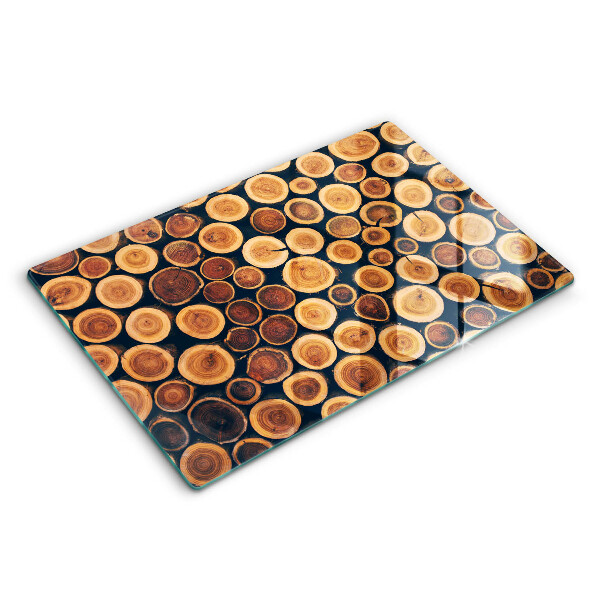 Glass cutting board Wooden stumps of trees