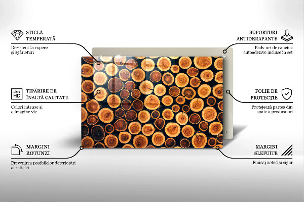 Glass cutting board Wooden stumps of trees