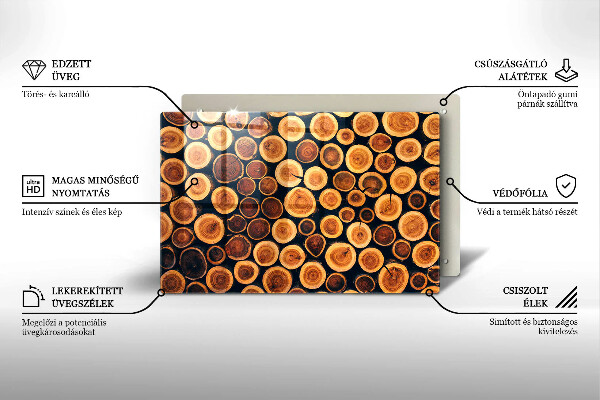 Glass cutting board Wooden stumps of trees