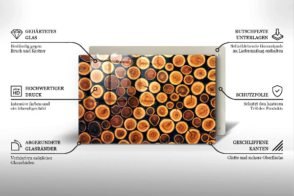 Glass cutting board Wooden stumps of trees