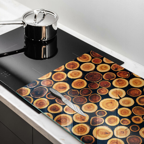 Glass cutting board Wooden stumps of trees