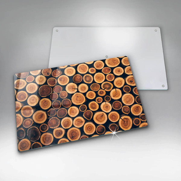 Glass cutting board Wooden stumps of trees