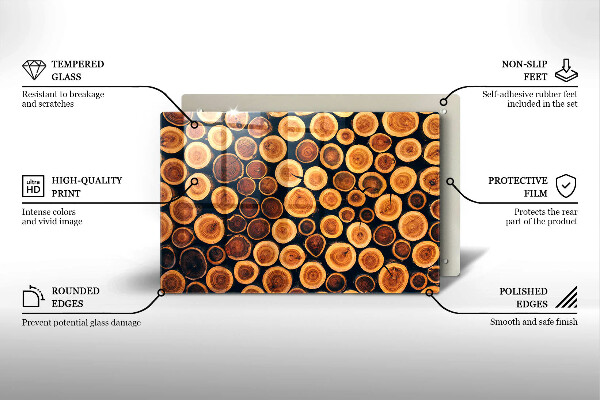 Glass cutting board Wooden stumps of trees