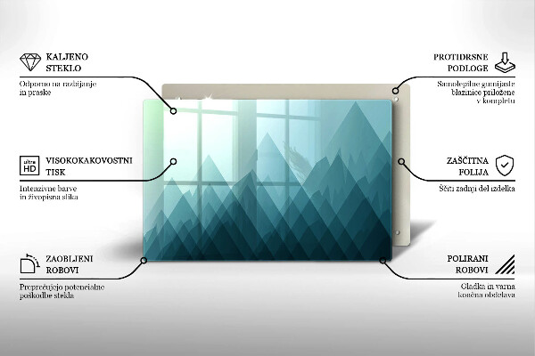 Chopping board glass Abstract mountains