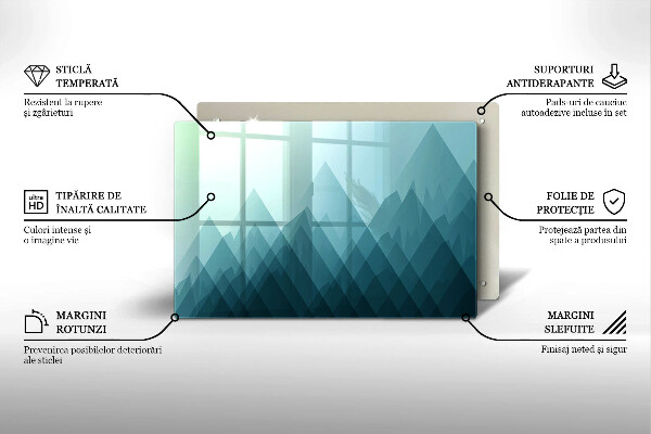 Chopping board glass Abstract mountains