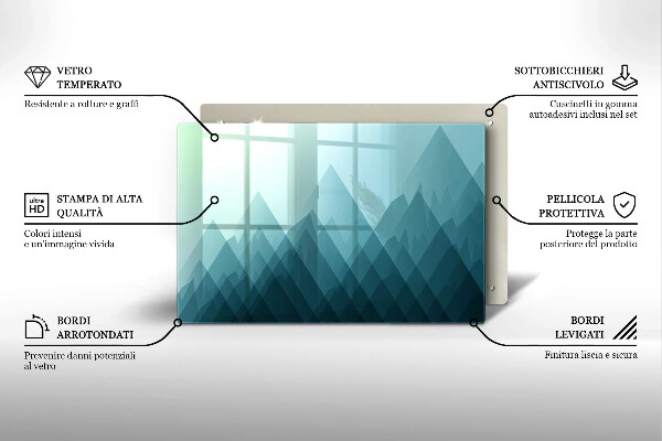 Chopping board glass Abstract mountains
