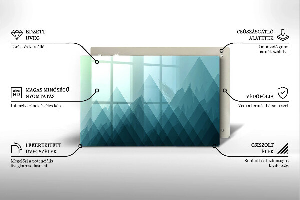Chopping board glass Abstract mountains