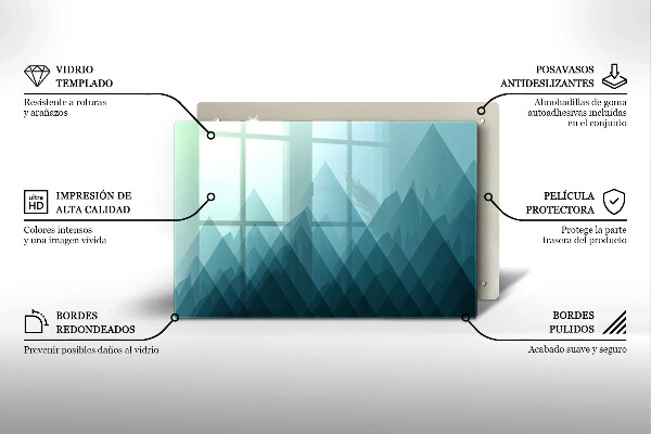 Chopping board glass Abstract mountains