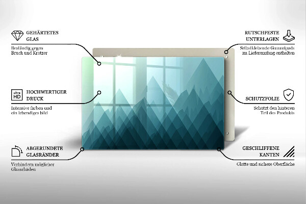Chopping board glass Abstract mountains