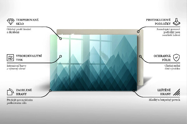 Chopping board glass Abstract mountains