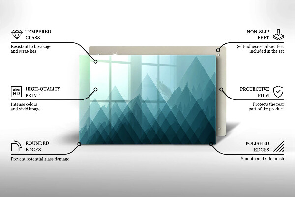 Chopping board glass Abstract mountains