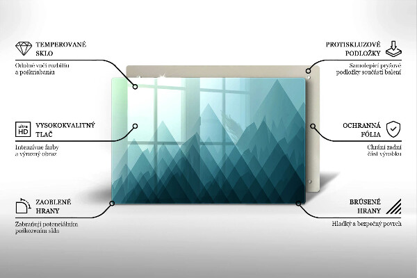 Chopping board glass Abstract mountains