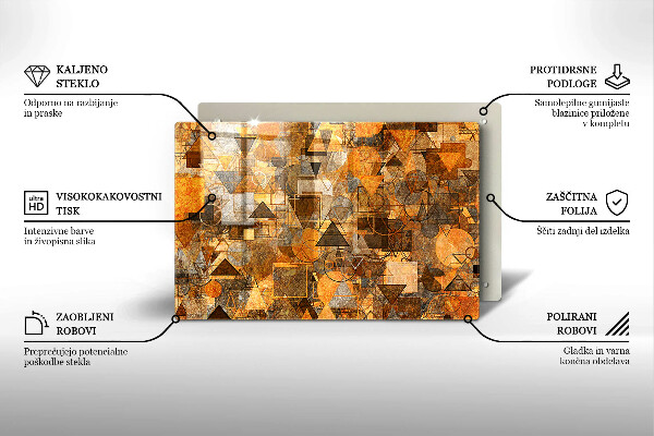 Chopping board glass Geometric figure pattern