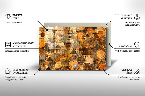 Chopping board glass Geometric figure pattern