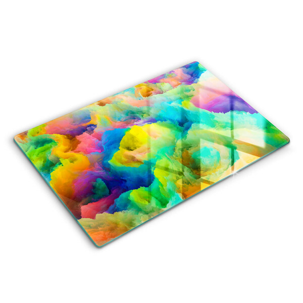 Chopping board glass Colorful abstraction